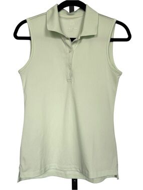Tory Burch Sport Sleeveless Sage Green Polo Tank Top Preppy Golf Academia XS
